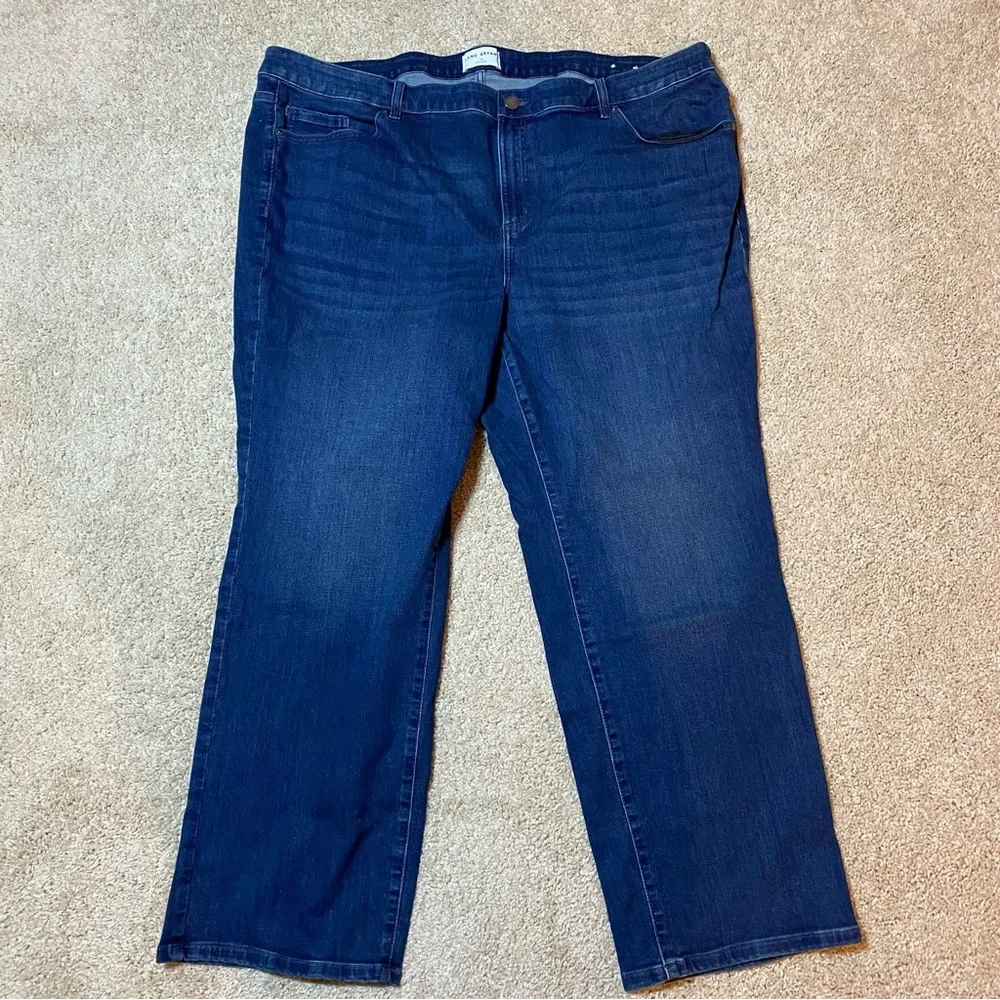 Lane Bryant Fit Straight Leg Jeans Classic Blue Denim Plus Size 28 Rodeo Western